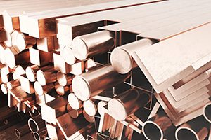 Copper steel products in different shapes and sizes